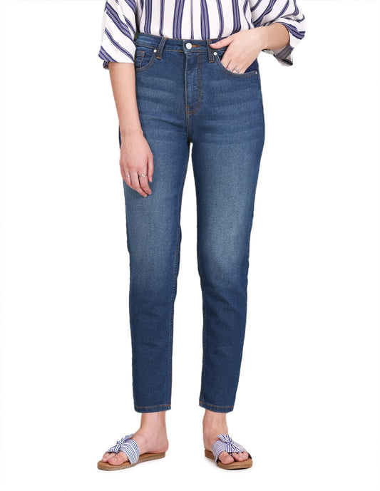 U.S. POLO ASSN. Women's High Rise Slim Fit Jeans (UWSS23JN025_Blue_36)