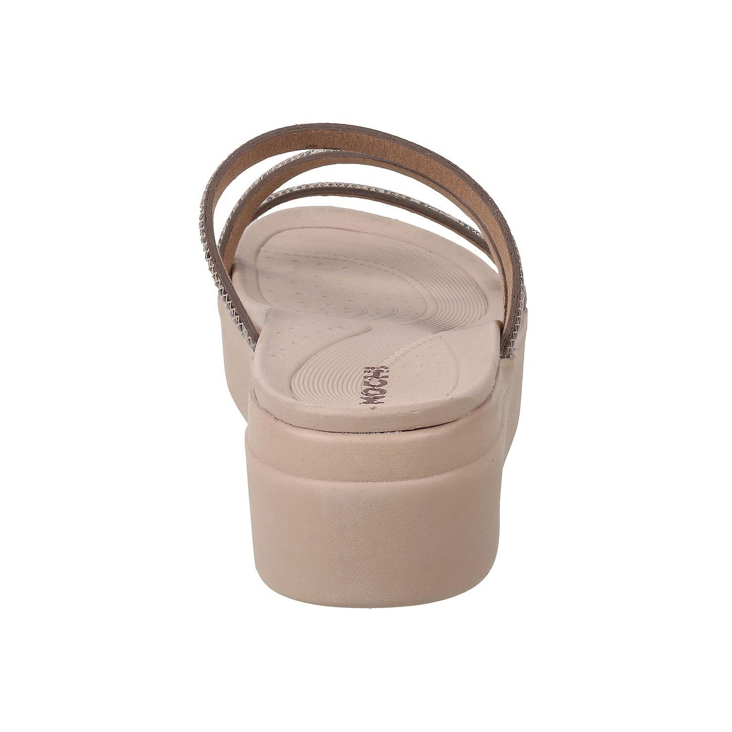 Mochi Women Beige Wedge Heel Comfort Sandal UK/5 EU/38 (34-97)