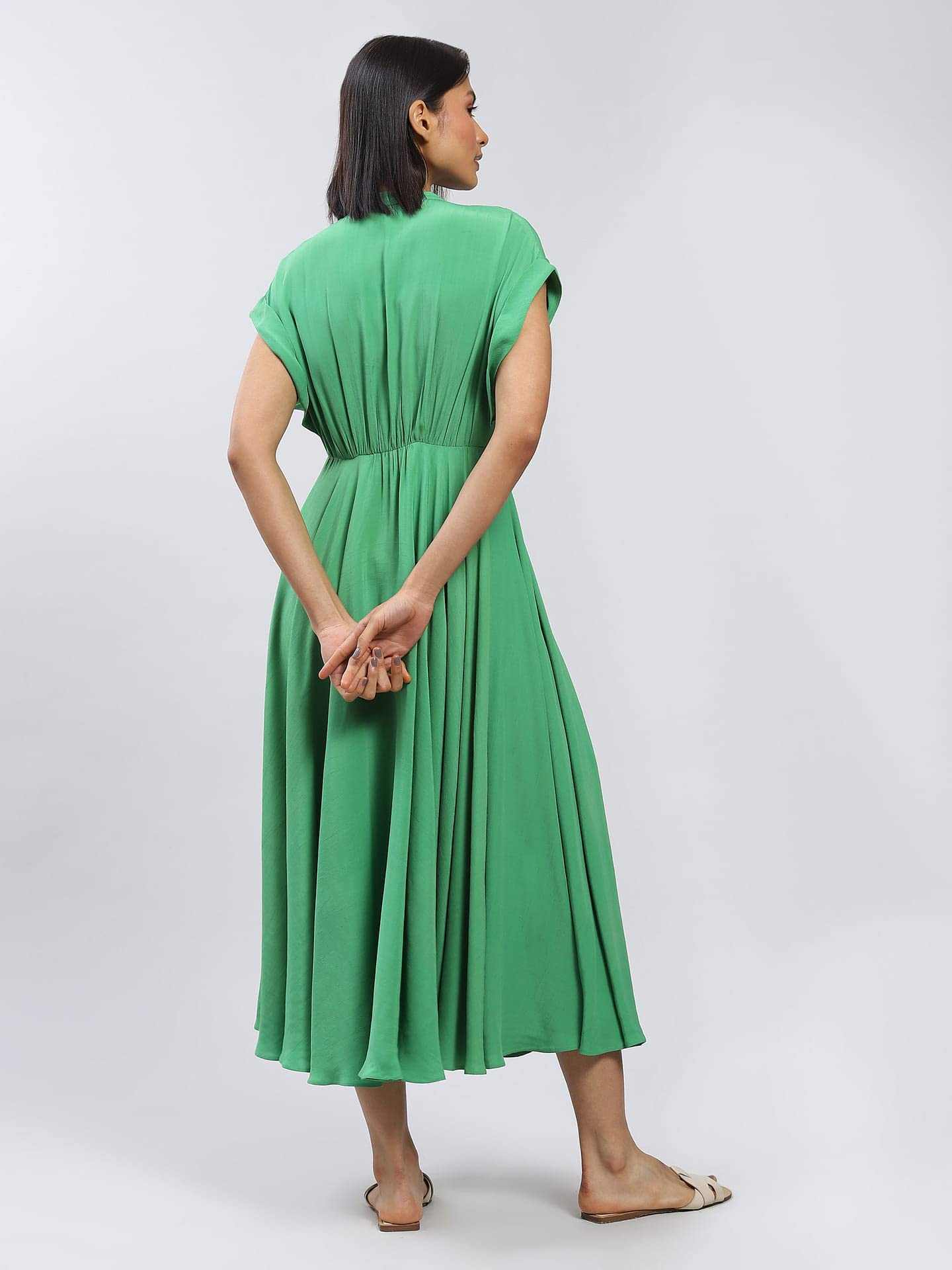 Label RITU KUMAR Green Button-Down Long Dress