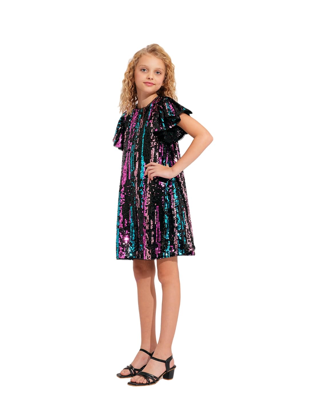 VERO MODA Girls Black Sequinned Dress