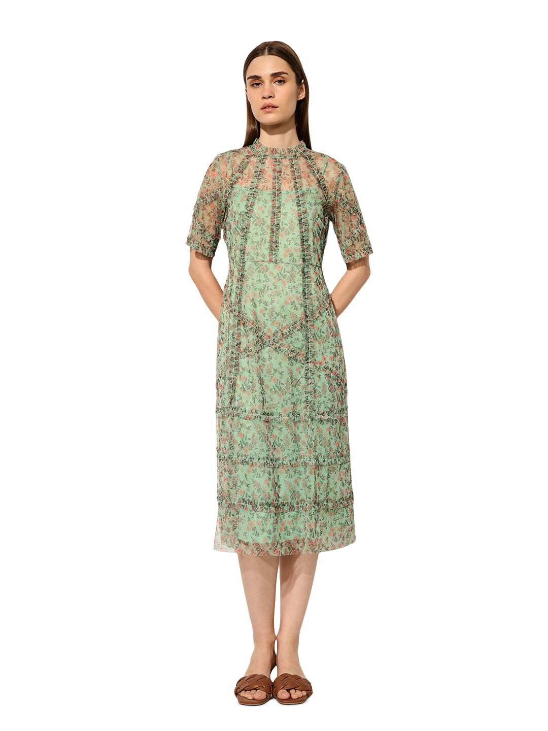 ONLY Women's Floral Print A-Line Midi Dress
