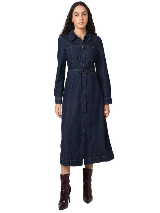 VERO MODA Women Dark Blue Shirt Dress