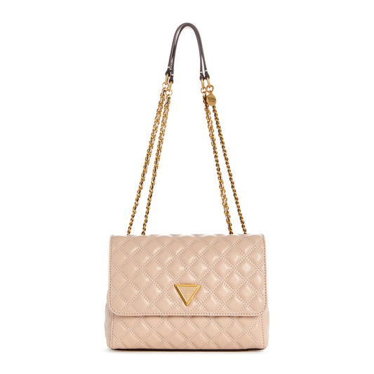 Guess Women's Light Beige Quilted Crossbody Bag| Ladies Purse Handbags | Gift For Ladies