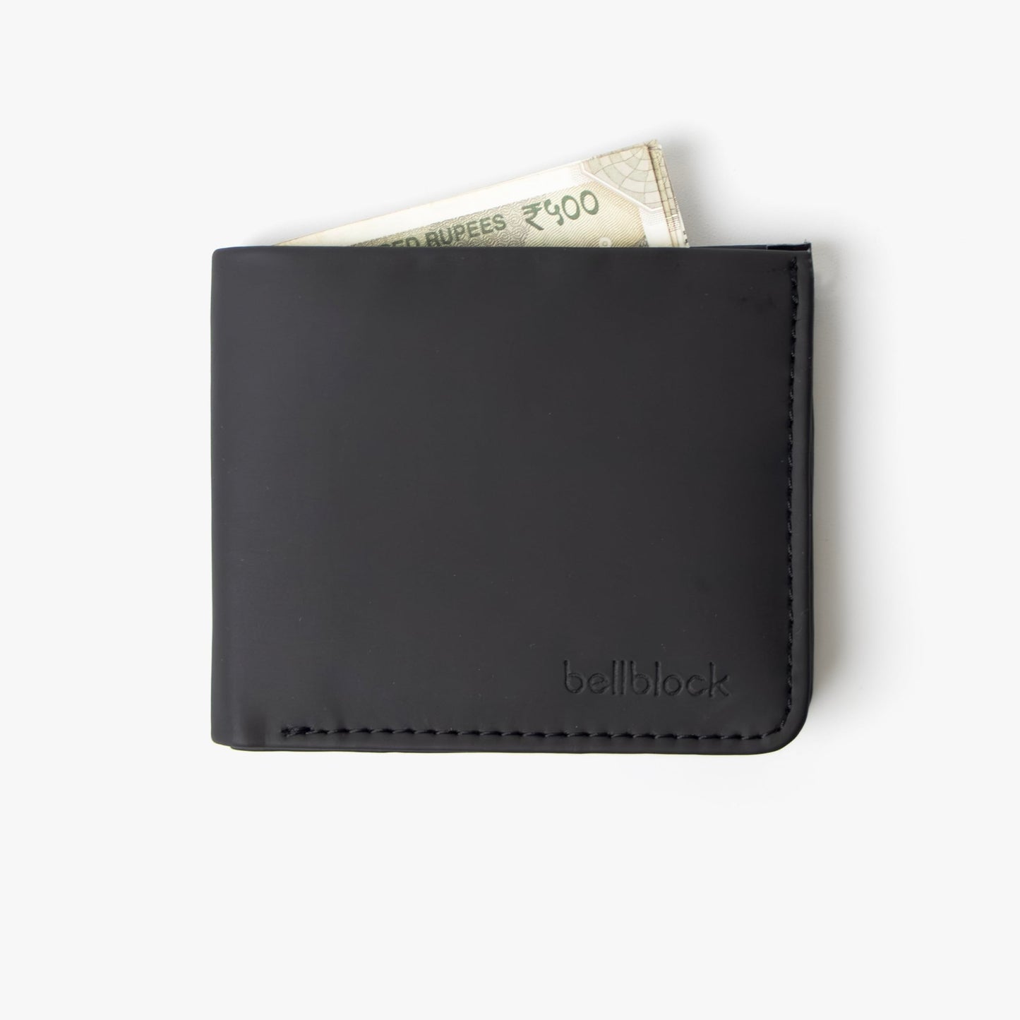 Bellblock Slim Sleeve Bifold Minimal Wallet for Men/Women | Slim Handcrafted Wallet | with Sim, Mobile Pin & Hidden Extra Card Slots | Vegan Leather | Black