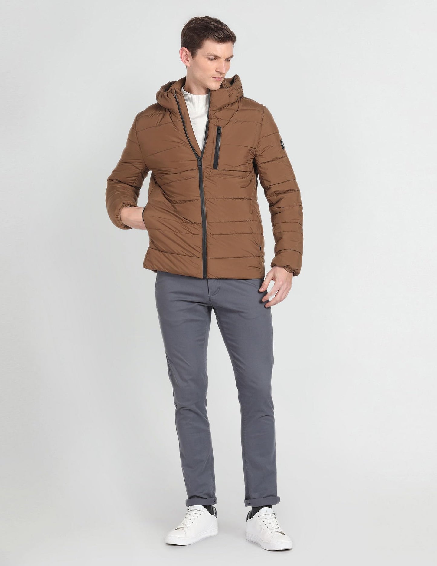 Arrow Men's A-Line Coat (ASAGJK4728_Khaki