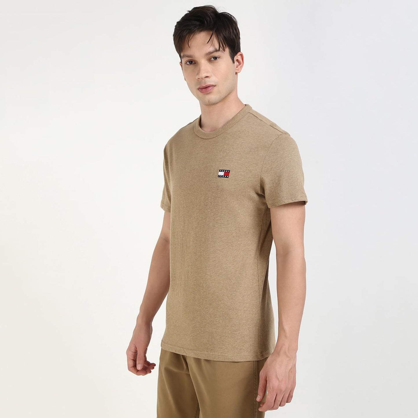 Solid Regular-Fit Cotton T-Shirt Brown