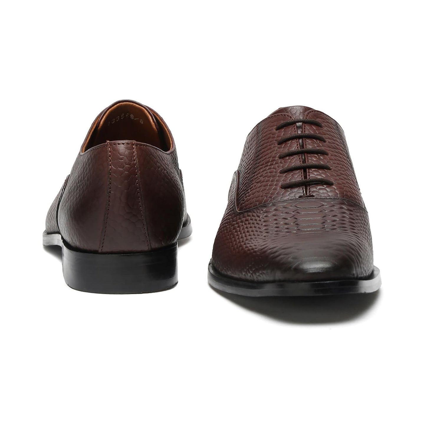 LOUIS STITCH Men's Style Brunette Brown Derby Shoes Handmade Formal Italian Leather Shoes for Men (Size - 9 UK,EUSN)
