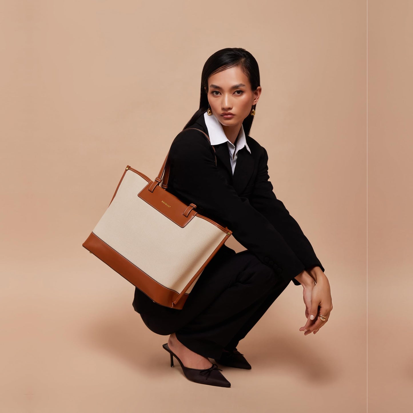 Miraggio Miranda Tote Bag For Women - Ivory