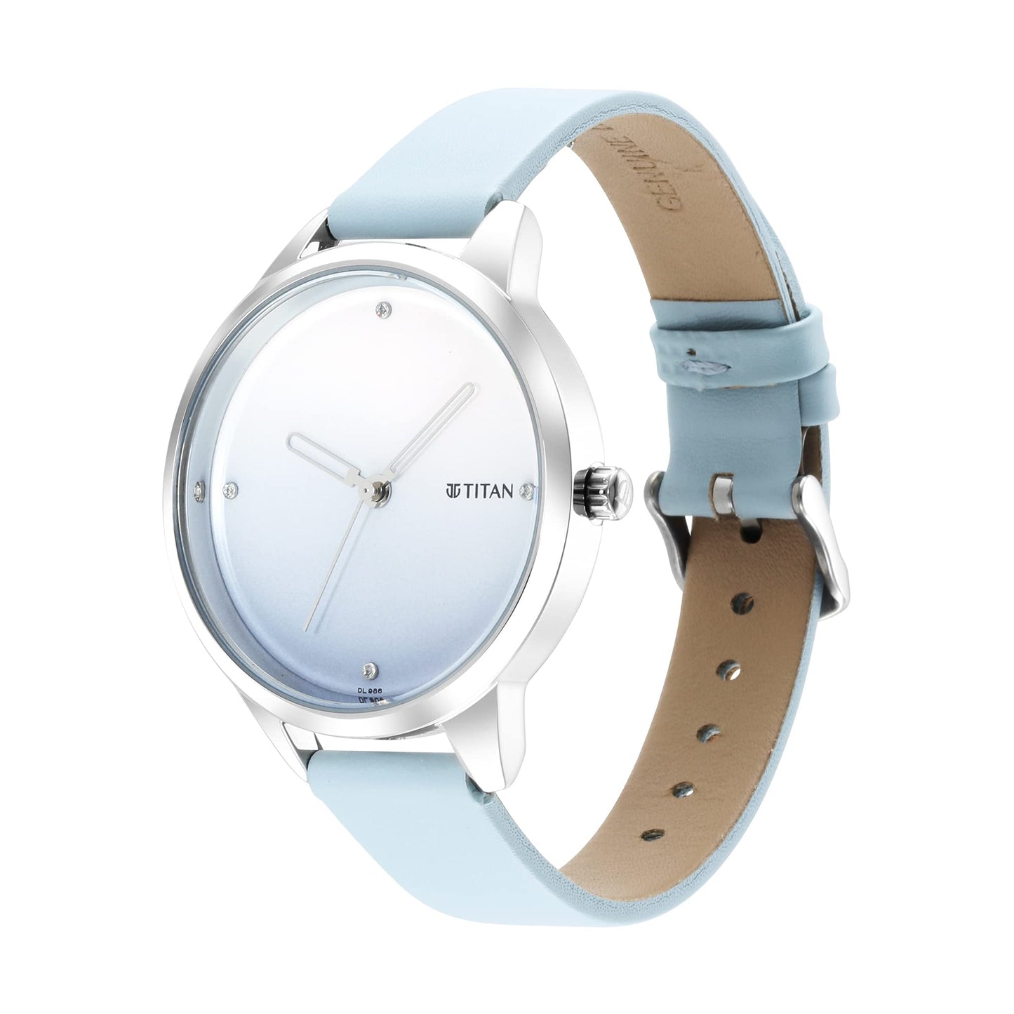 Titan Women Leather Pastel Dreams Analog Blue Dial Watch-2664Sl02, Band Color-Blue