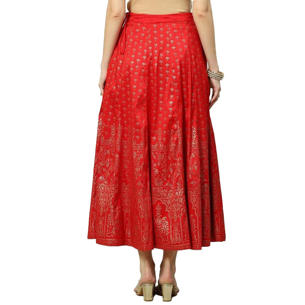 BIBA Women Printed Flared Mix and Match(SKIRTS/T18787_RED_S)