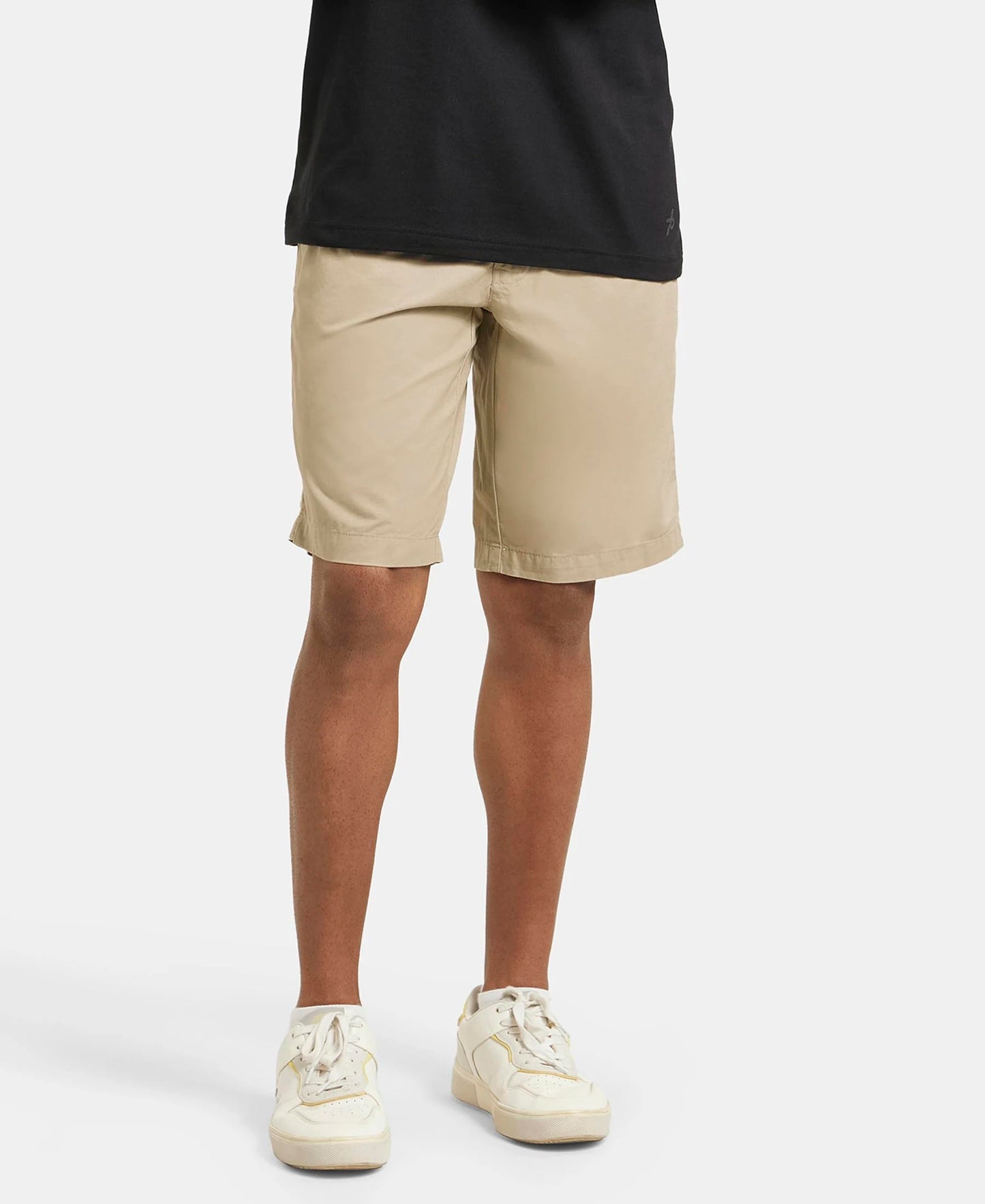 Jockey Men's Straight Fit Shorts (1203_Khaki_Large)