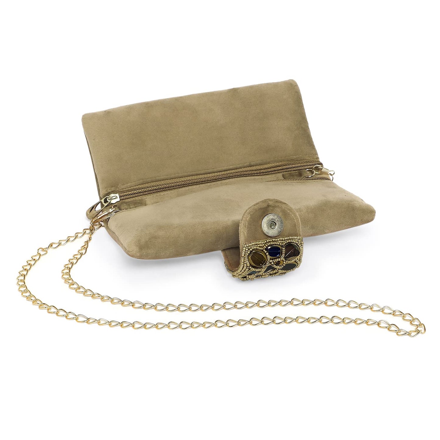 Peora Brown Clutch Purses for Women Handmade Evening Sling Handbag Stylish Bridal Fashion Clutch Bag for Girls (C118BR)