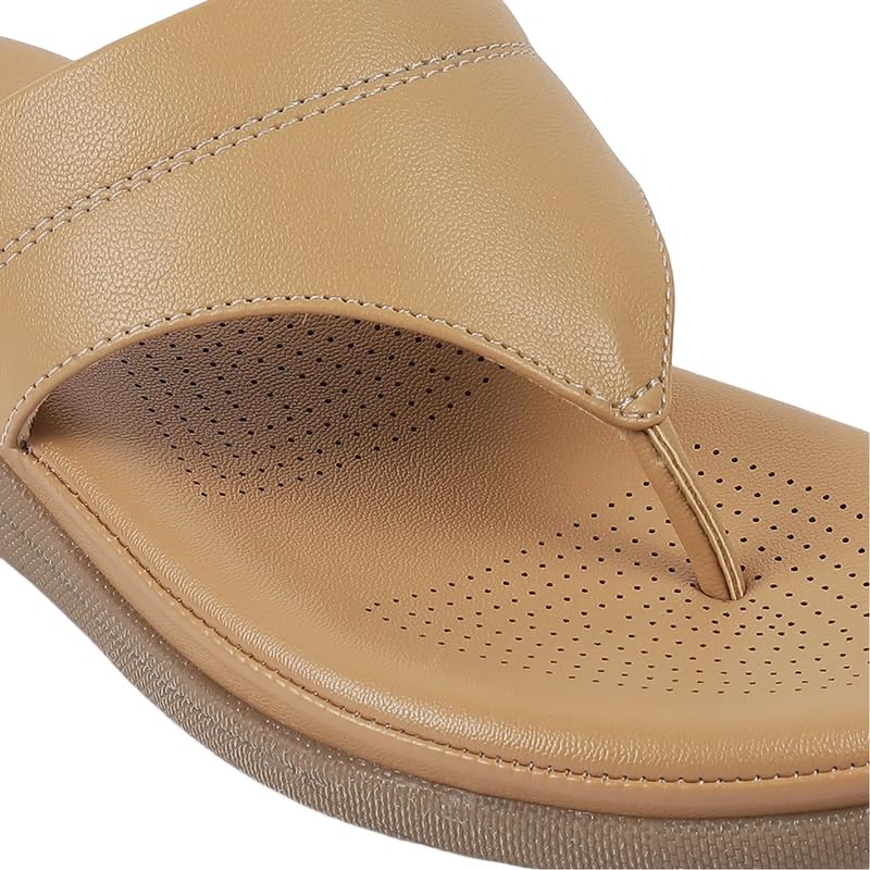 tresmode Softy Women's Beige Casual Vegan Friendly Flats | TPR Sole in Size 4 UK / 37 EU