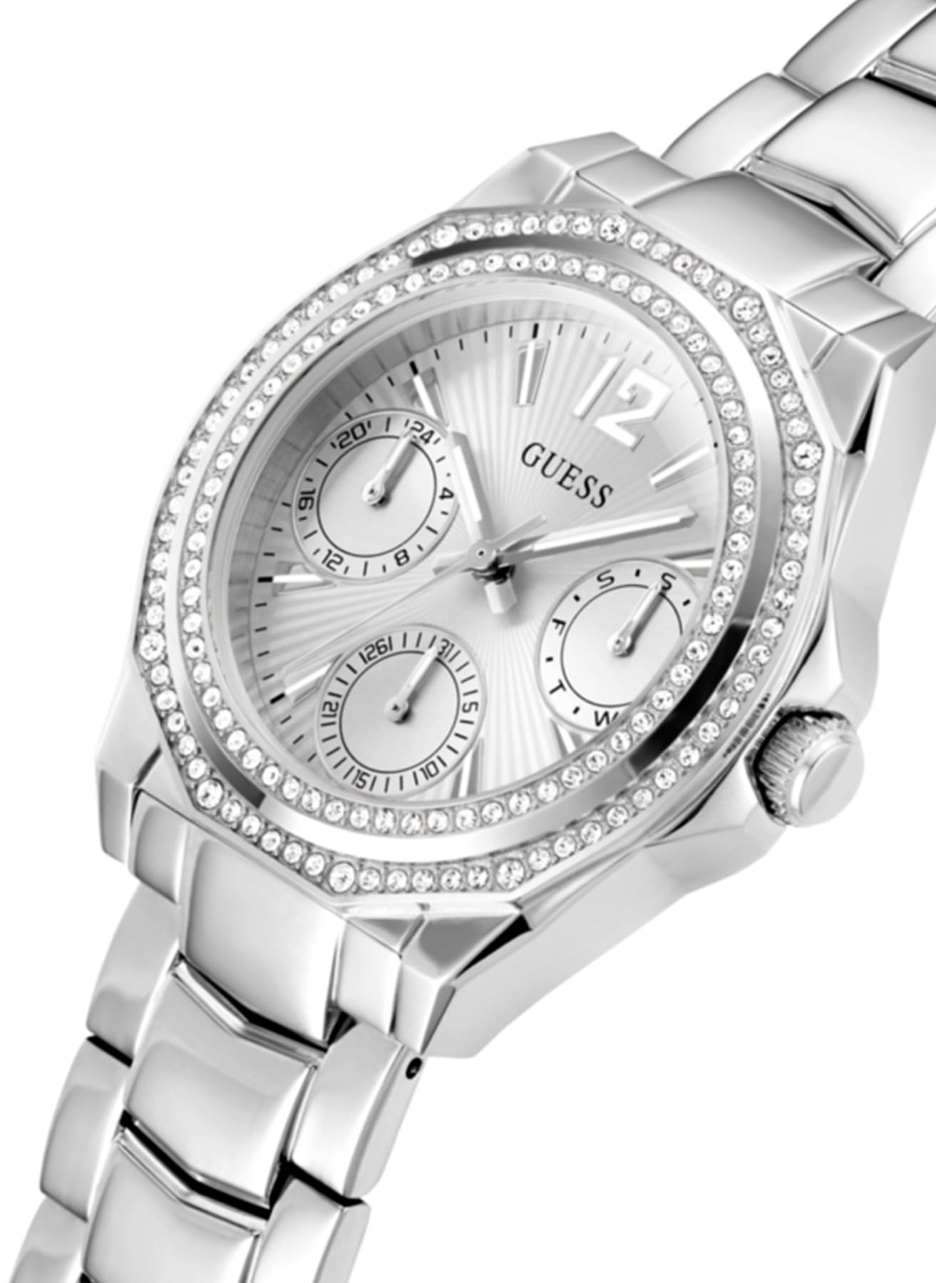 GUESS Ritzy Women's Stainless Steel Watch, Silver, bracelet