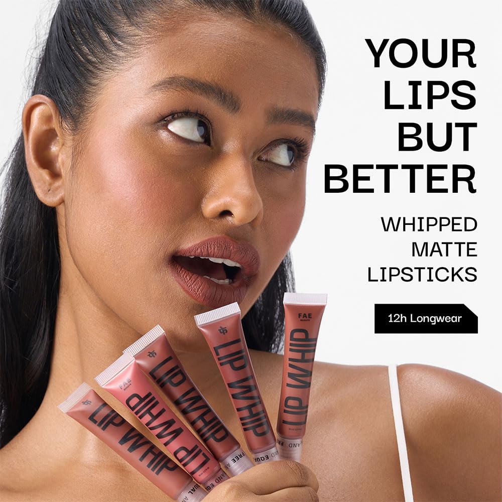 FAE Beauty Lip Whip 12hr Soft Mousse Matte Liquid Lipstick (10ml) | Long Wear | Non Drying | Smudgeproof Formula | Vegan | Enriched with Vitamin E and Cherry Coffee-Nut