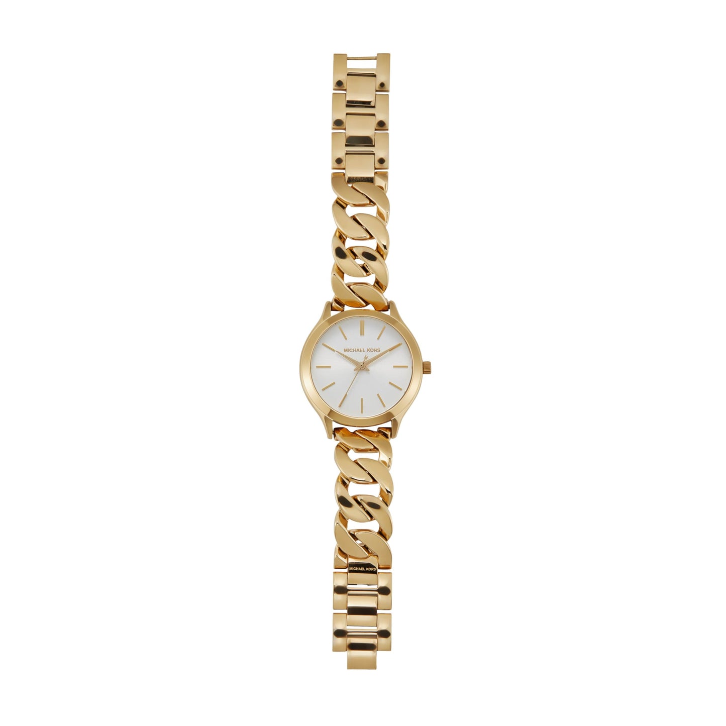 Michael Kors Stainless Steel Analog White Dial Women Watch-Mk7472, Gold Band