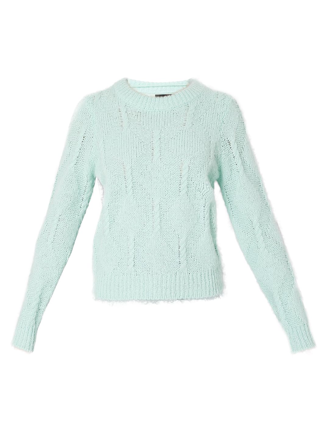 VERO MODA Regular Fit Sweater(104451401_Mist Green_S)