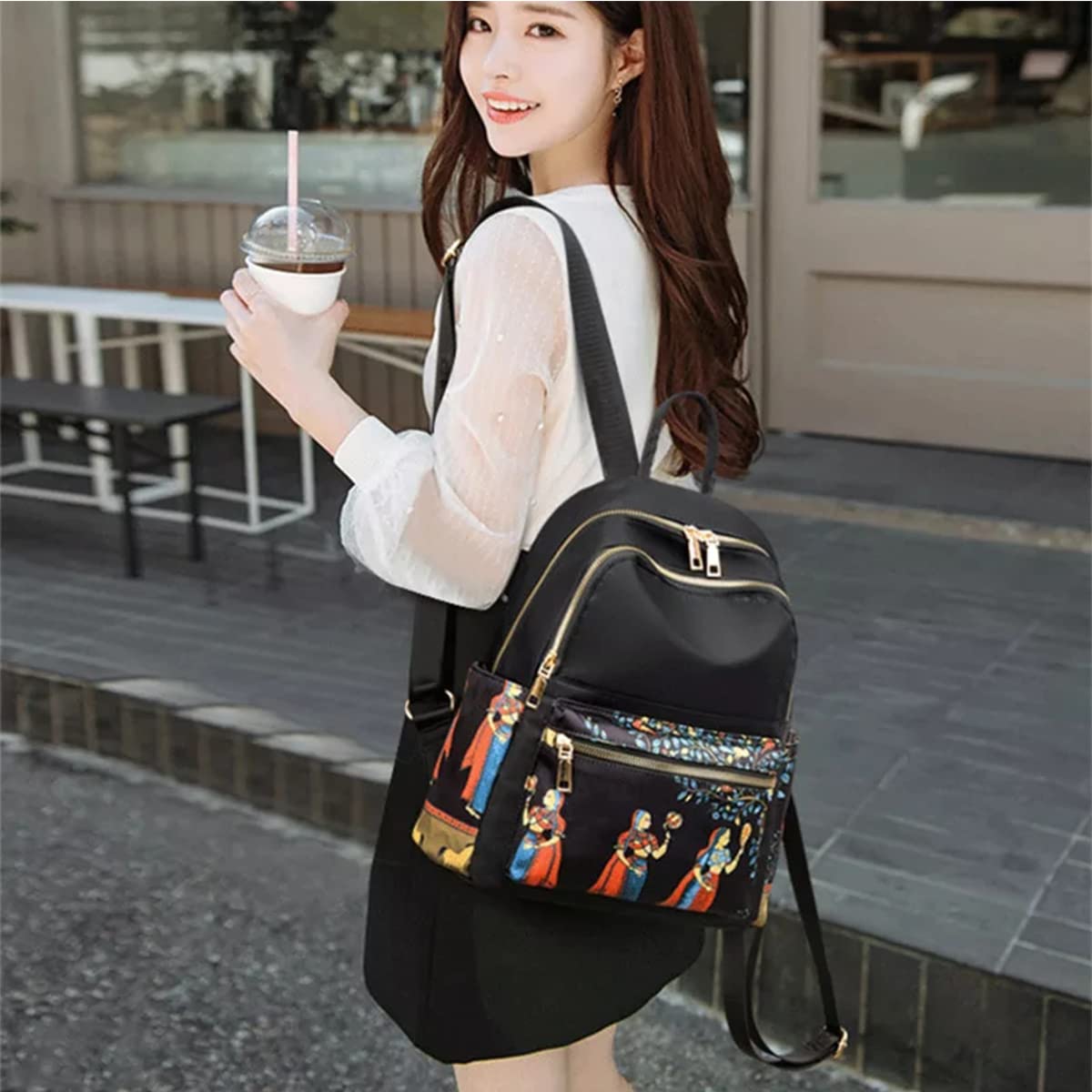 TYPIFY® Stylish Latest Printed Durable Women's Backpack College Women Bag for Girls. Gift for Her (Ethnic Print)