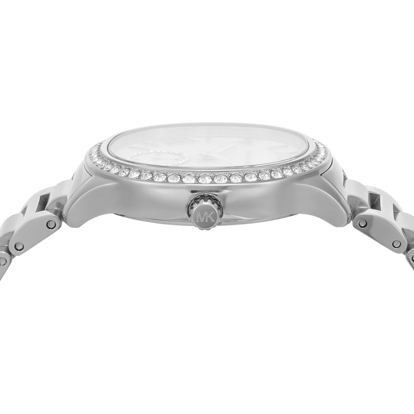 Michael Kors Stainless Steel Analog White Dial Women Watch-Mk4807, Silver Band
