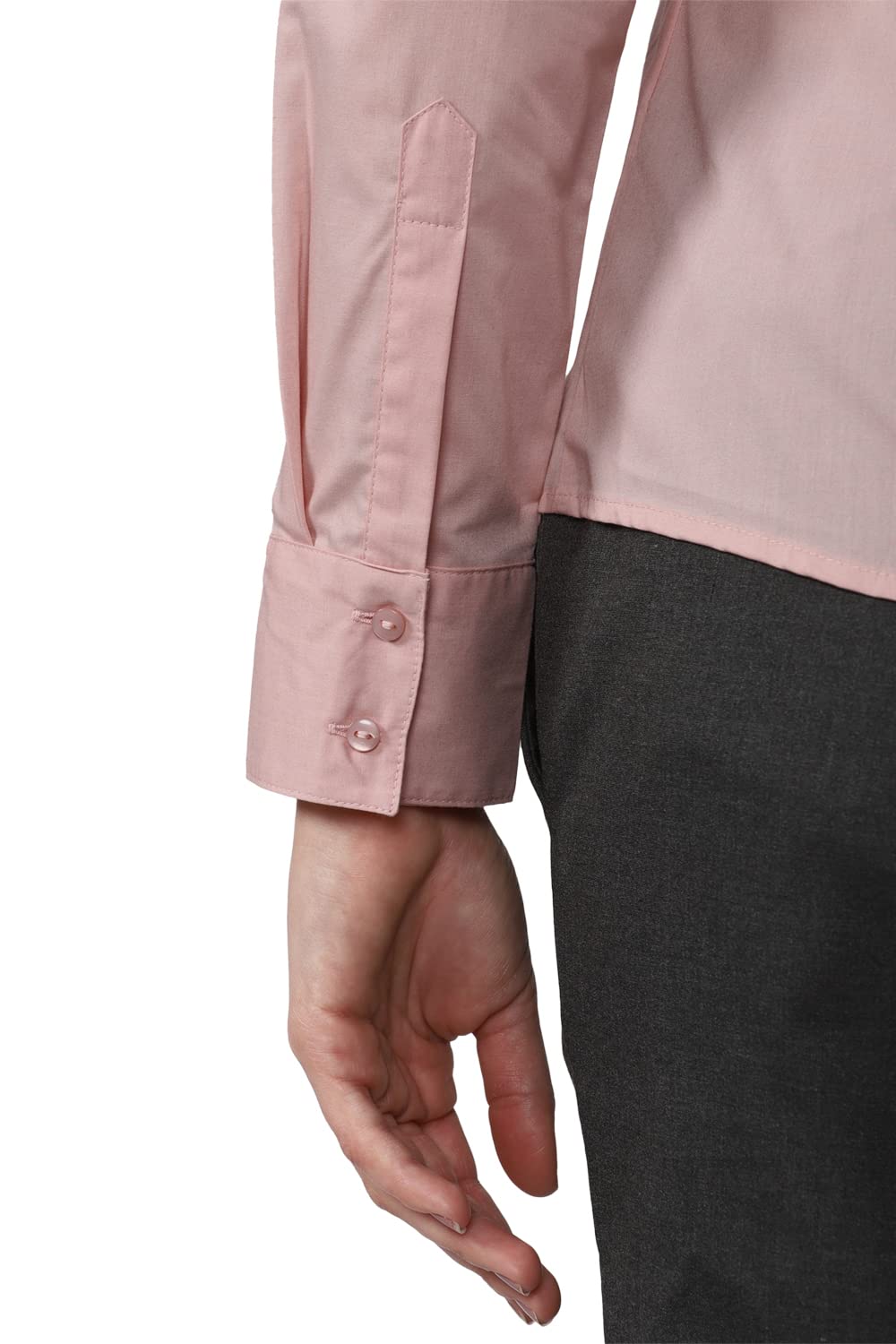 Van Heusen Women's Solid Regular Fit Shirt (VWSFCRGBQ04325_Pink M)