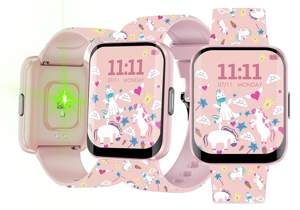 WatchOut Champion Kids SmartWatch with Habit Building, Heart Rate, Water Reminder, Curved Sceen, Waterproof, Activity Track, School Mode, Best Gift, Boys, Girls, Age 3-17, SharkTank Fame (Blush Pink)