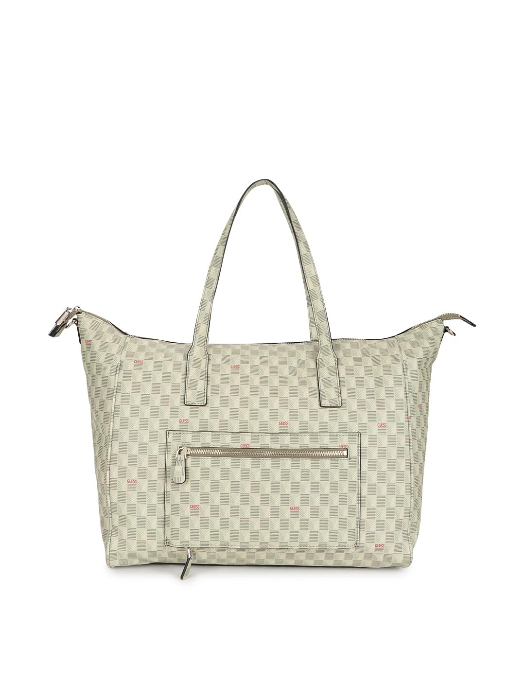 GUESS Sage Logo Checkered Carryon Large Tote Bag With Detachable Coin Pouch