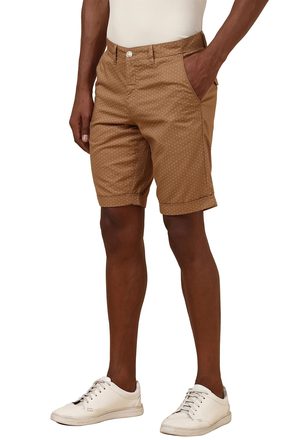 Allen Solly Men Brown Print Slim Fit Shorts