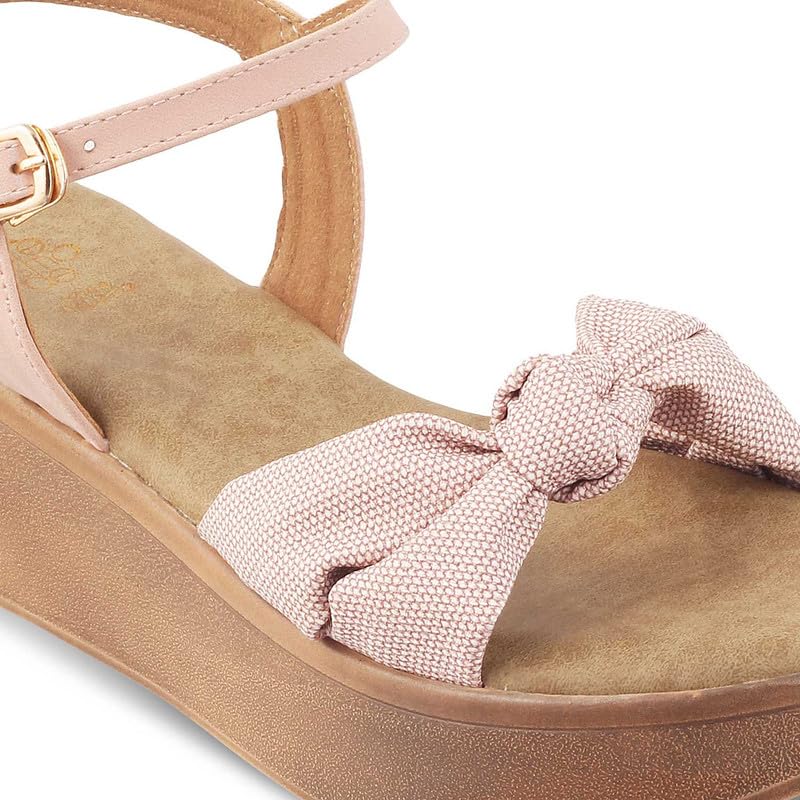 tresmode Brera Pink Women's Platform Wedge Sandals Elevate Your Style Effortlessly!|| Size (EU-37/UK-4/US-6)