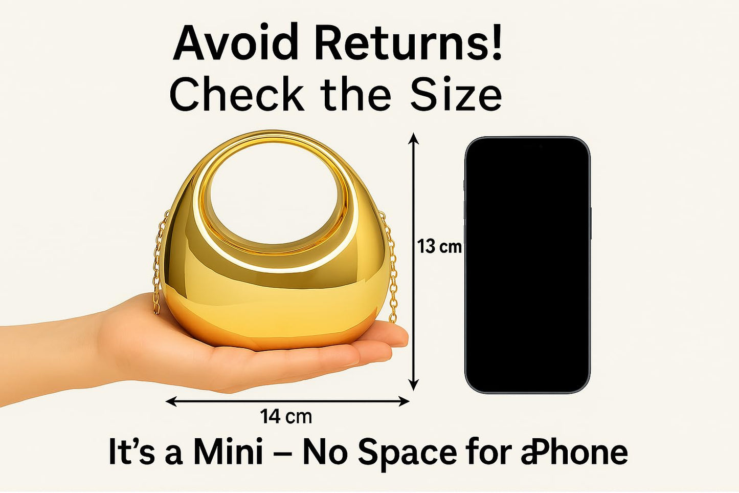 Moon Clutch Purse Acrylic Evening Handbag for Women Crossbody Sling Bags with Detachable Chain Strap Glossy Stylish Latest Ladies Girls Small Size Cute Wallet Party Wedding Gift item (Glossy Golden)