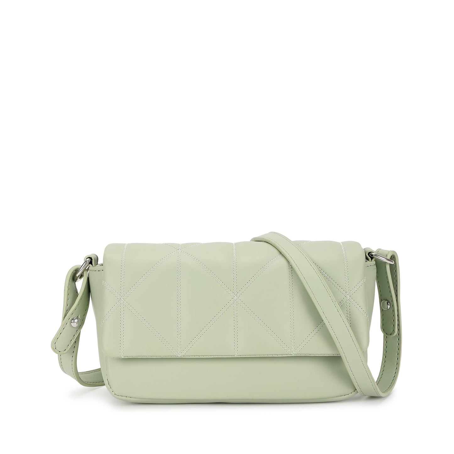 Fastrack Cloud Quilt Sling Bag for Women| Faux Leather Sling With Secure Flap Closure | Stylish Mini Bag With Organised Interior | Women's Handbags | Trendy Bags For Girls | Soft Sling Nag for Girl