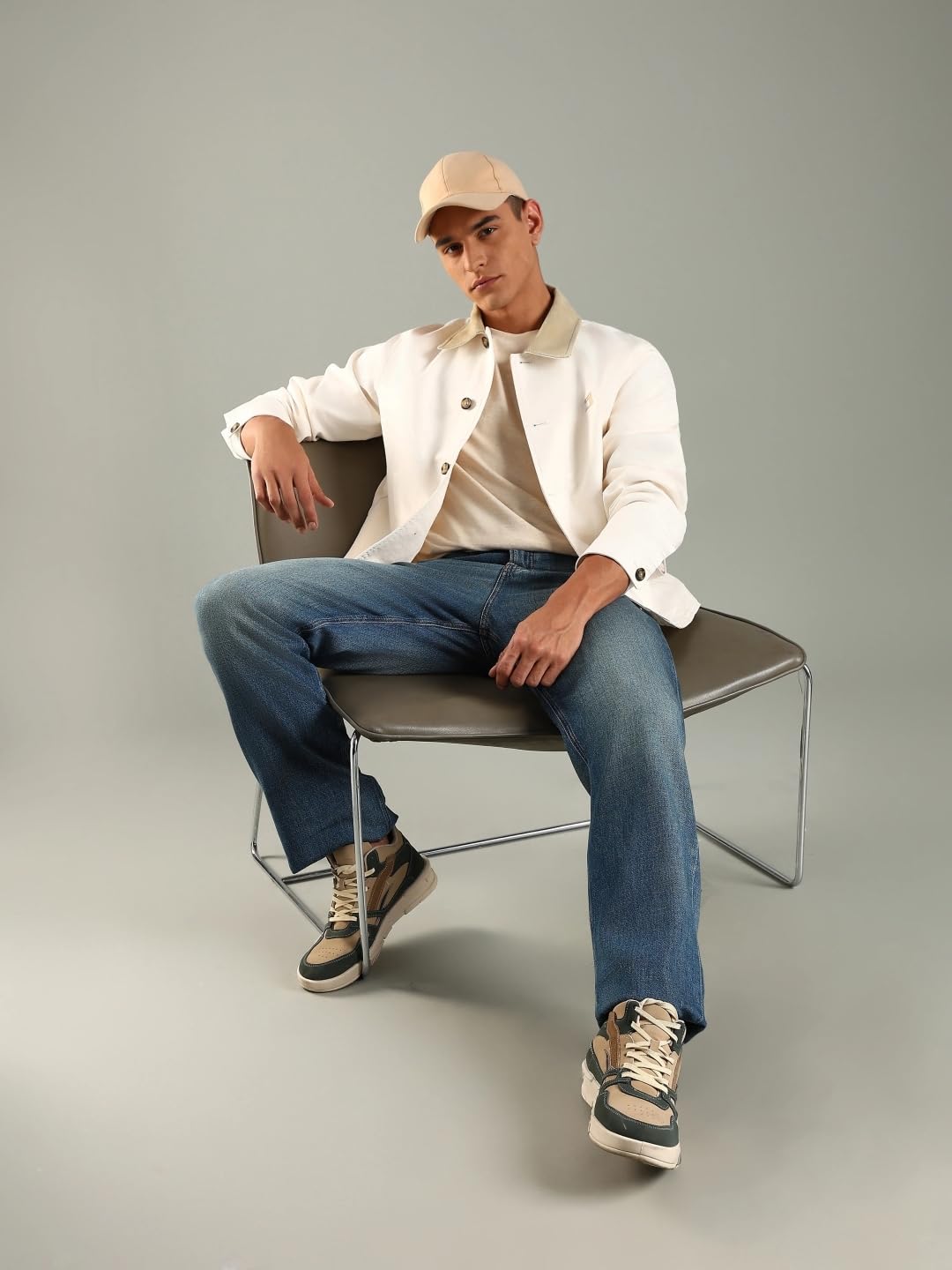 Solid Relaxed Fit Cotton Jacket