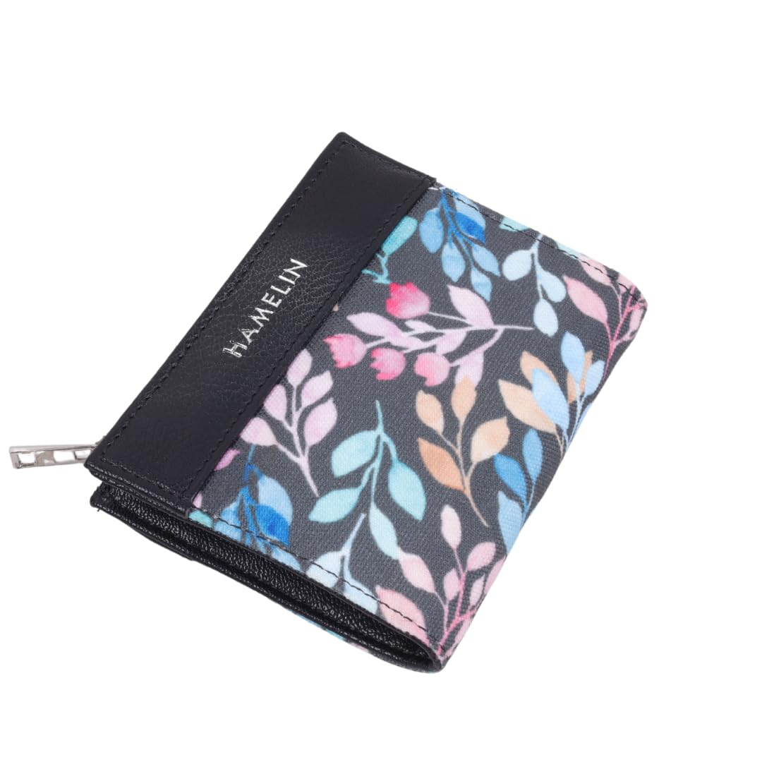 HAMELIN Women’s Wallet | Slim Card Holder Wallet for Women Stylish | Small Compact Ladies Purse with Card Holder | Ladies Mini Purse for Women | Ideal Gift for Woman| Pastal Vines