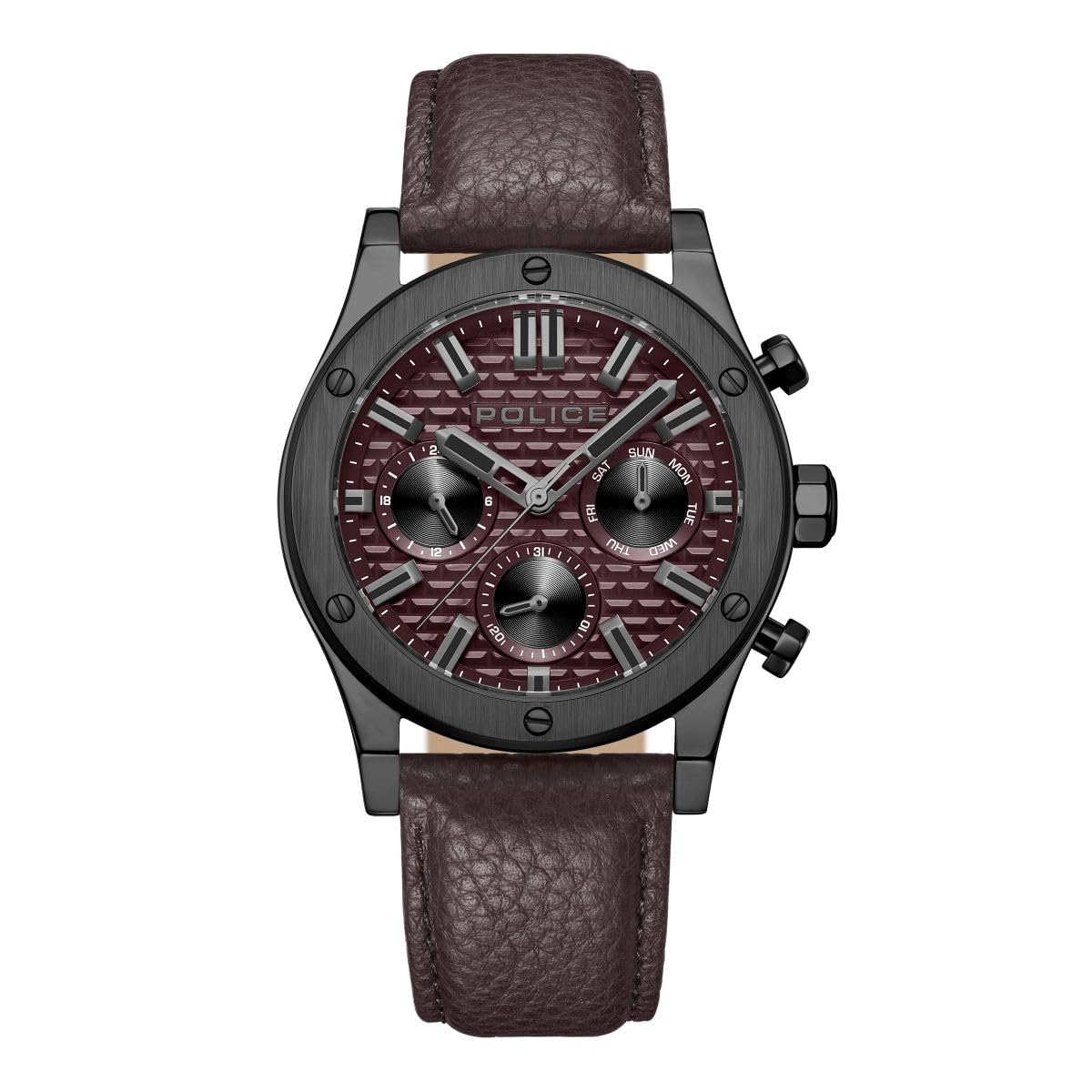 Police Analog Burgundy Dial Men's Casual Watch