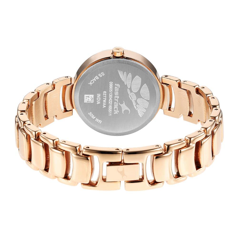 Fastrack Uptown Retreat Quartz Analog Pink Dial Metal Strap Watch for Girls-NS6277WM01/NT6277WM01