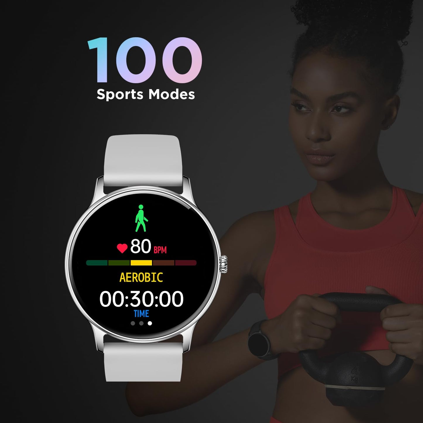 Fire-Boltt Phoenix Smart Watch with Bluetooth Calling 1.3,120+ Sports Modes, 240 * 240 PX High Res with SpO2, Heart Rate Monitoring & IP67 Rating (Gold Pink)