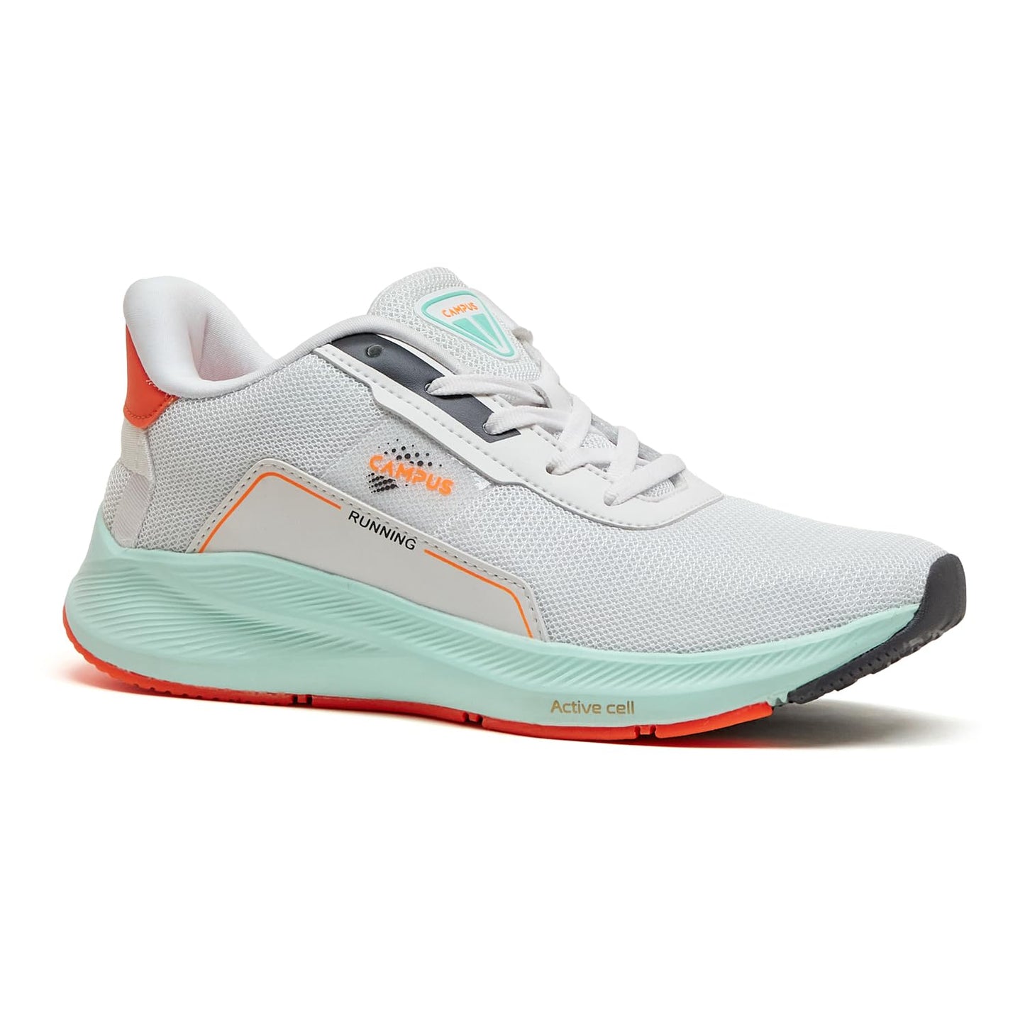 Campus Men's ROLLZ Running Shoes WHT/V.ORG - 8UK/India