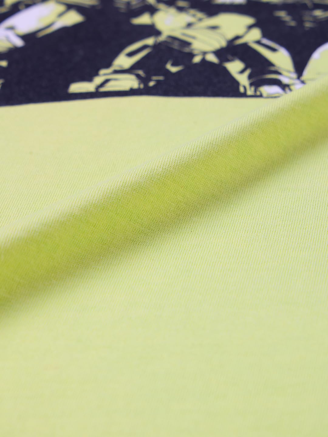 The Souled Store Official TMNT: The Squad Mens Regular Fit Half Sleeve Graphic Printed Cotton Off Green Color T-Shirt