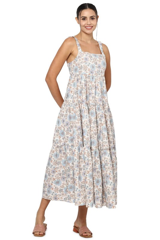 American Eagle Women's Cotton Modern Maxi Dress (WES0396648900_Multi-Colored