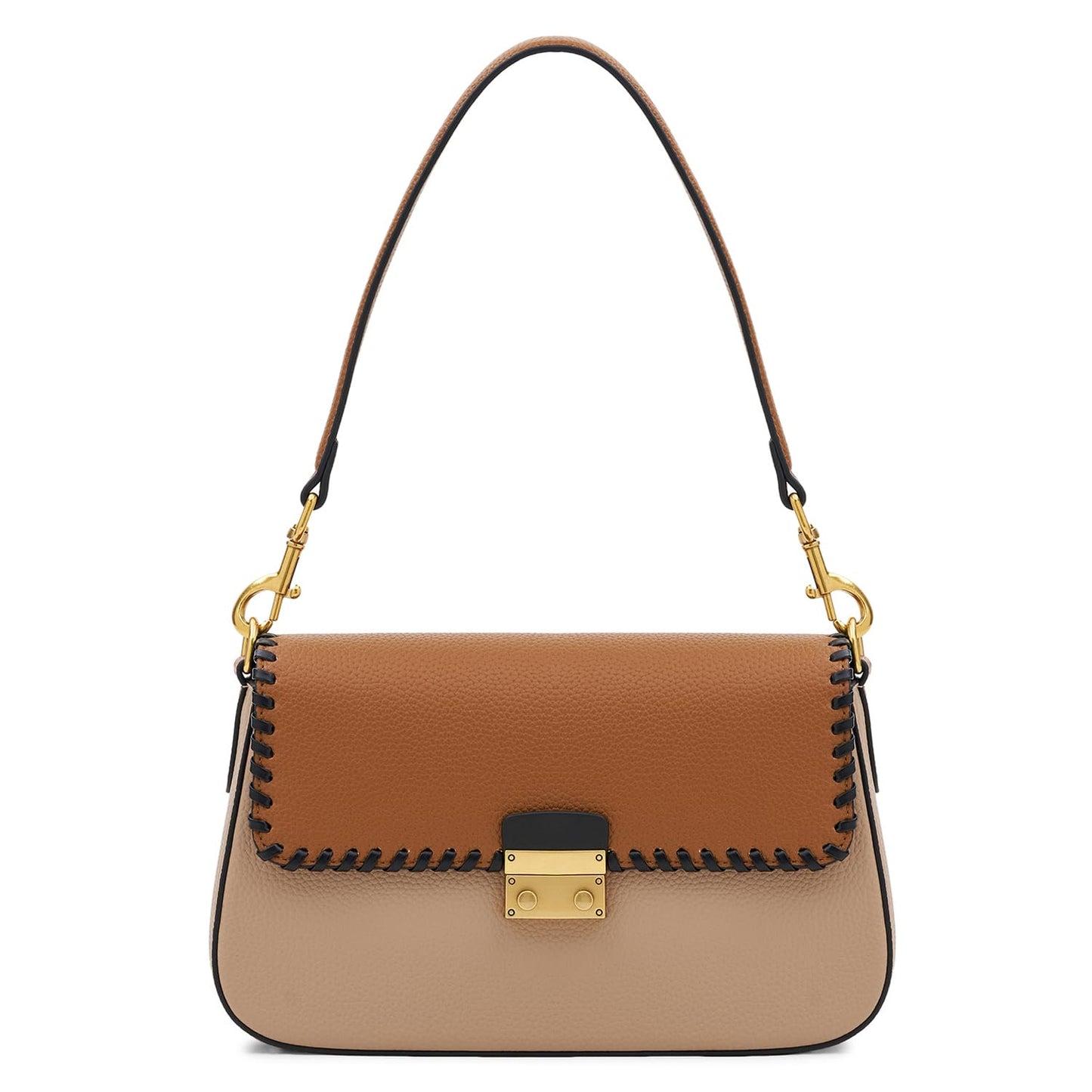 Miraggio Sarah Shoulder Bag For Women | Stylish Shoulder Bag For Party | Structured Shoulder Handbag | Gift For Women (Brown)