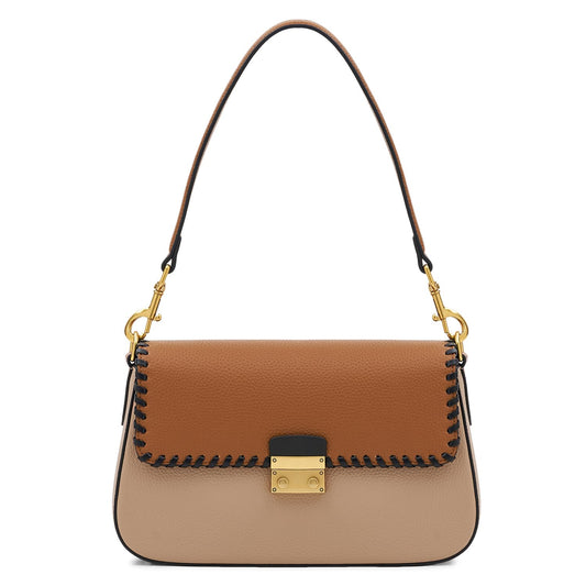 Miraggio Sarah Shoulder Bag For Women | Stylish Shoulder Bag For Party | Structured Shoulder Handbag | Gift For Women (Brown)