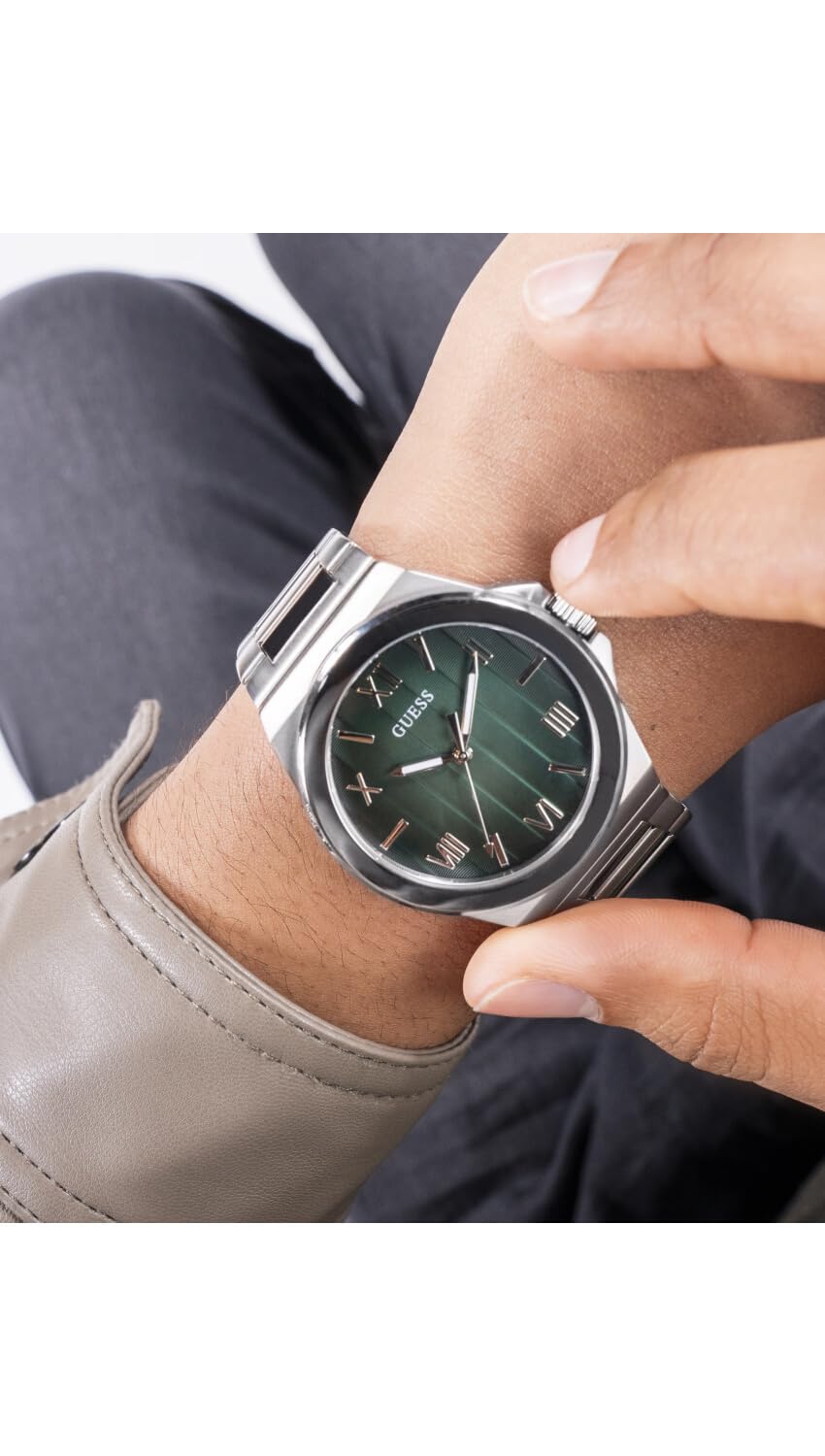 GUESS Analog Green Dial Men's Watch-GW0789G1