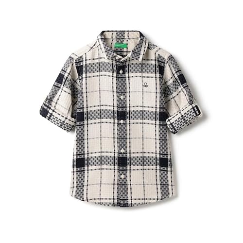 United Colors of Benetton Regular Fit Spread Collar Checks Shirt