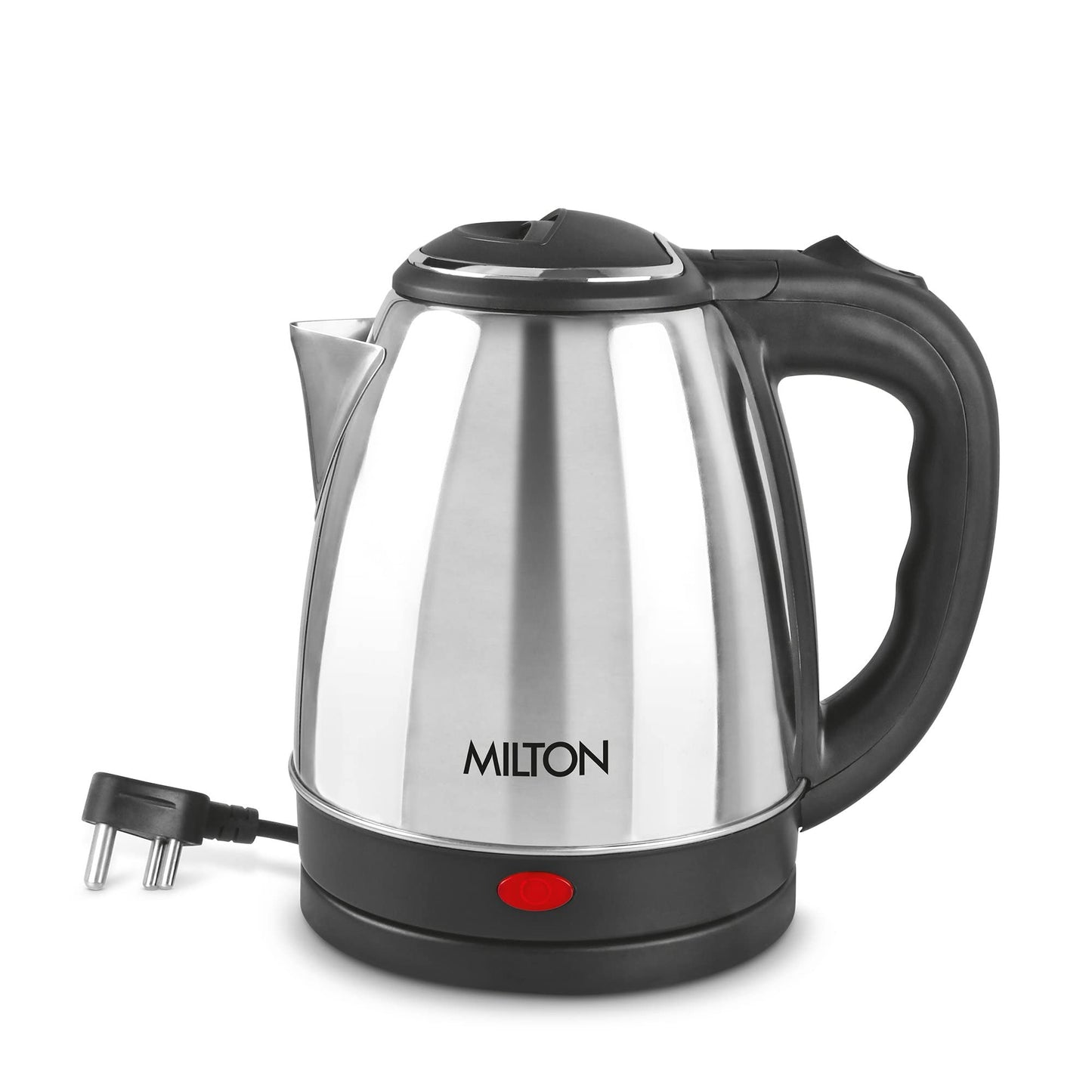 Milton Euroline Go Electro 1.5 Stainless Steel Electric Kettle, 1 Piece, Silver, 1.5 Litres | Power Indicator | 1500 Watts | Auto Cut-off | Detachable 360 Degree Connector | Boiler for Water