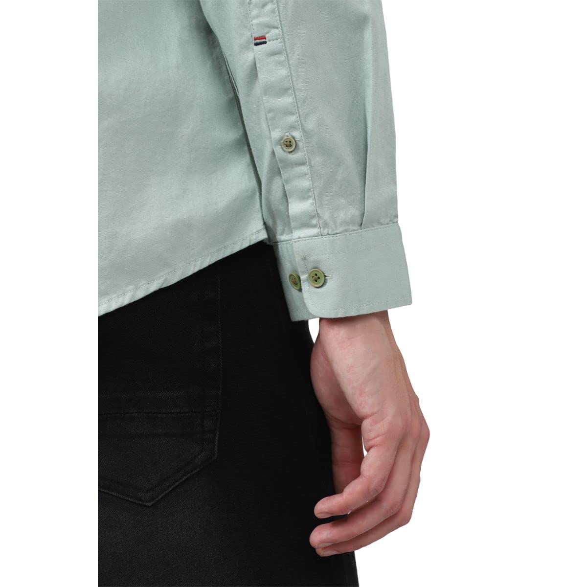 Van Heusen Sport Men's Slim Fit Shirt (VSSFWSLBH54779_Light Green 40)