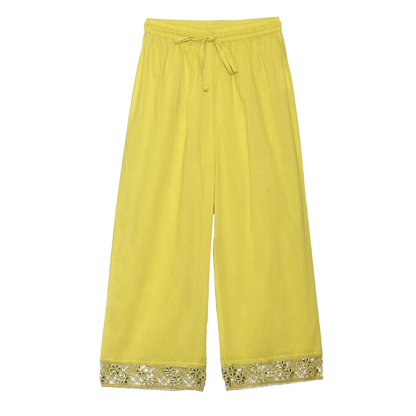 BIBA Girls PRINTED FLARED KID(KWPLAY TALES5867_YELLOW_5)