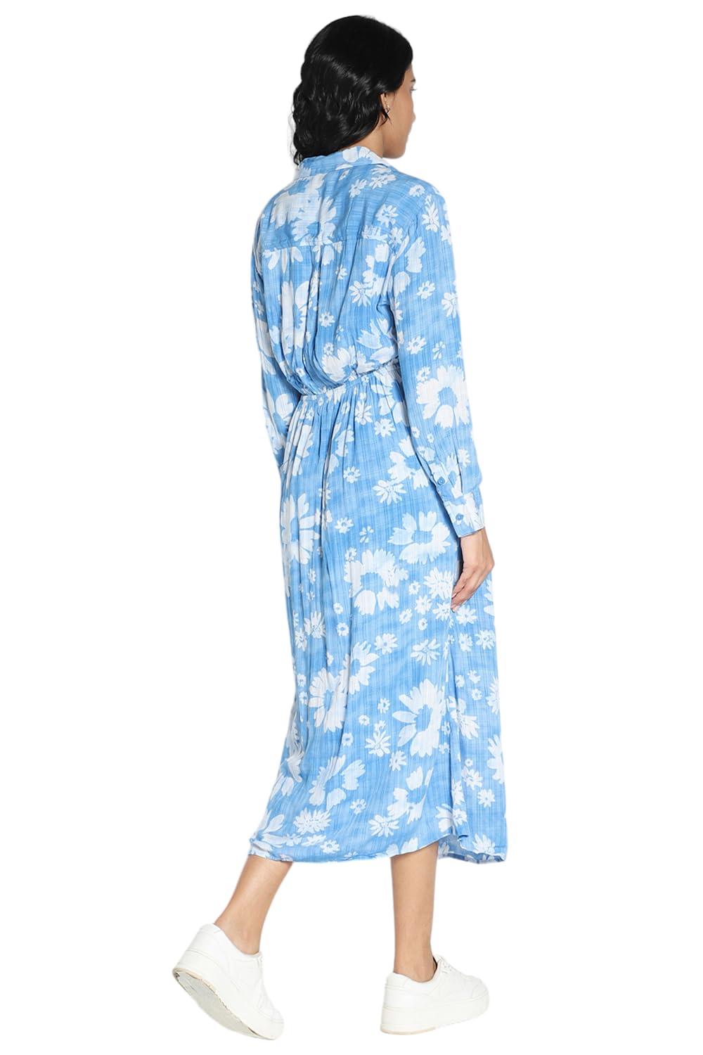 American Eagle Women's Rayon Modern Calf Length Dress (WEA0397620400_Blue