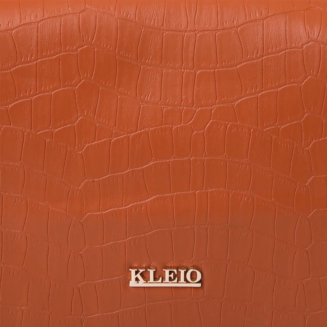 KLEIO Vegan Leather Trapeza Handbag for Women (Tan)