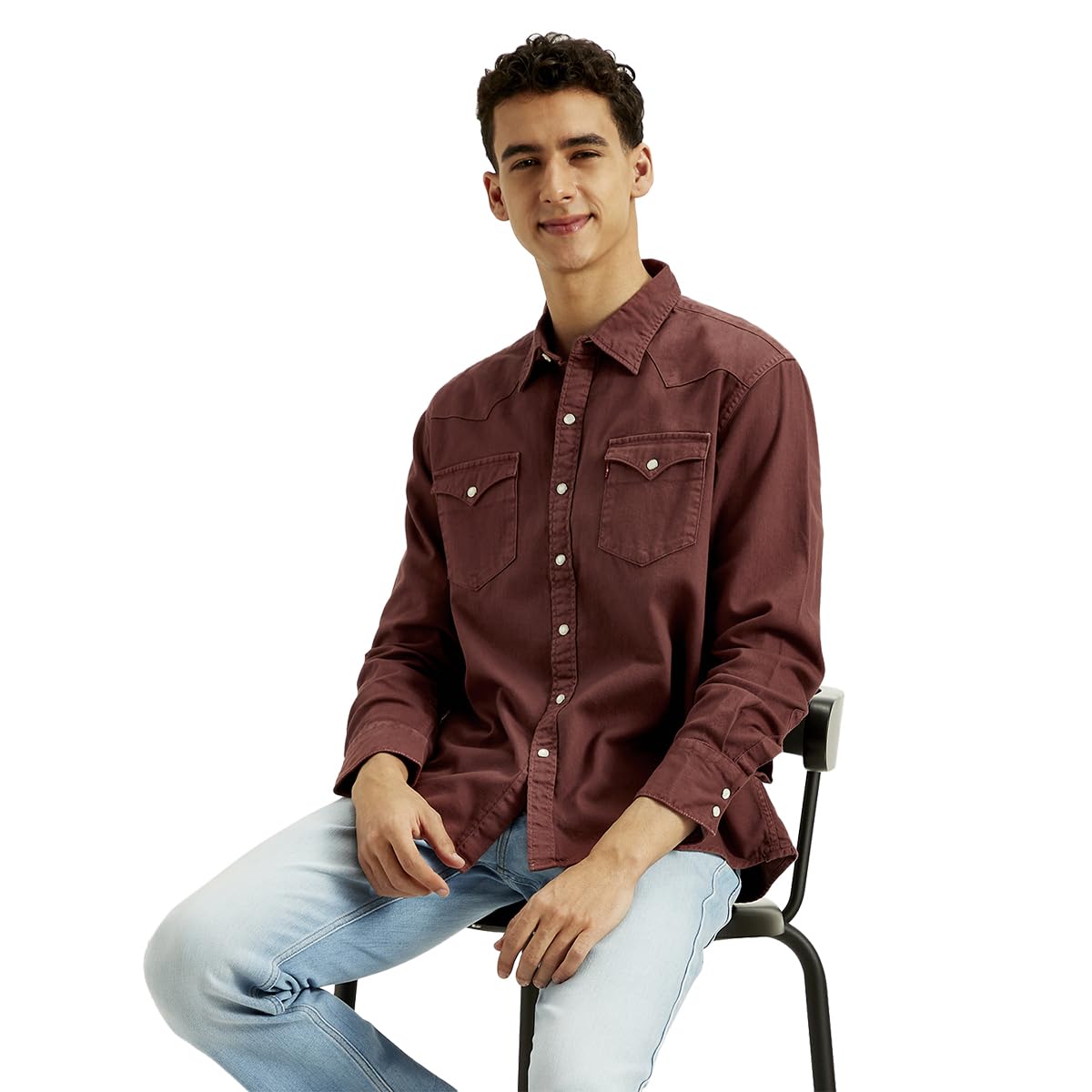 Levi's Men's Solid Dyed Slim Fit Shirt Brown
