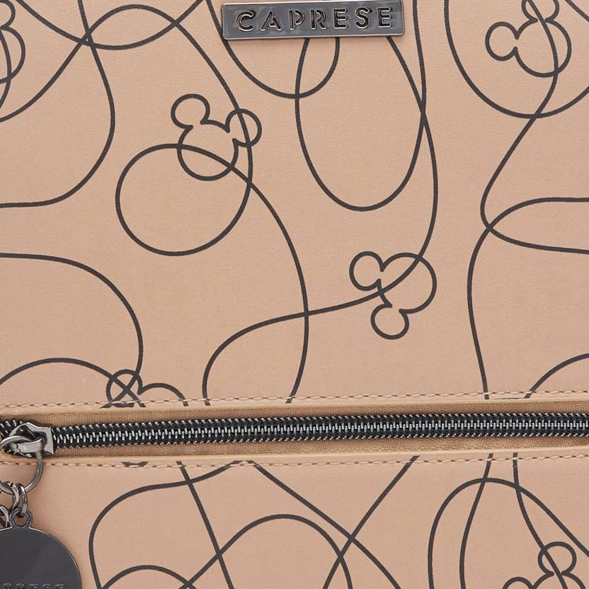 Caprese Women's PU Printed Pattern Vinci Backpack (Beige, Medium)