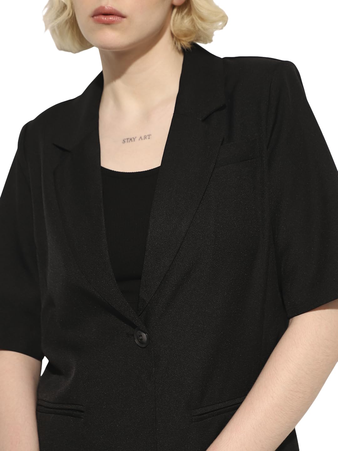 ONLY Women's Polyester Blend Single Breasted Blazer